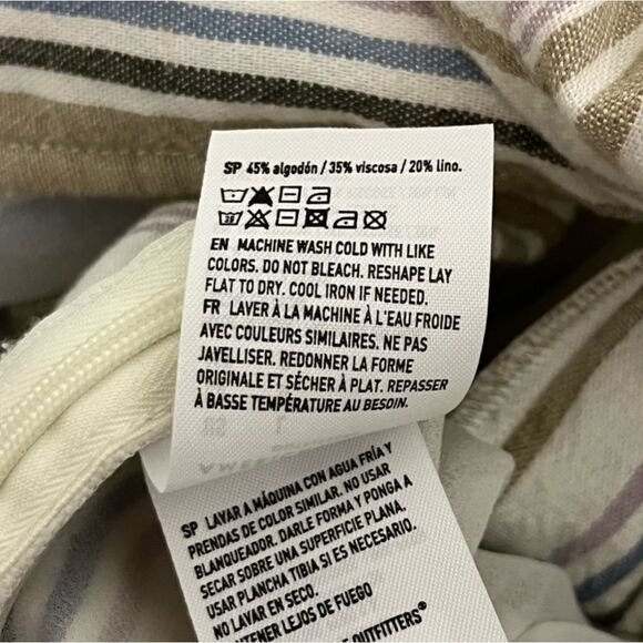 NWOT American Eagle Linen Blend Striped Romper Jumpsuit Outfit - Picture 6 of 9